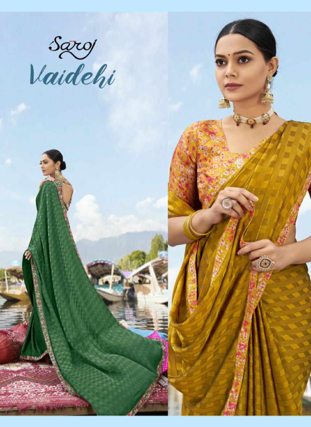 Saroj Vaidehi Festive Wear Georgette Heavy Designer Fancy Saree Collection